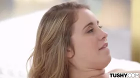 Hairless chick gets her ass pounded