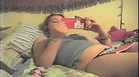 Sextape of a pretty brunette amateur fucked on a couch
