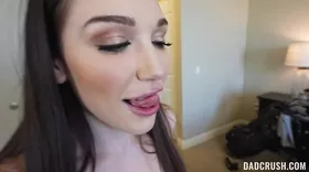 Brunette with nice tits getting her pussy deeply pounded by a cock