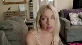 Slender blonde rides a cock and takes cum in her pussy
