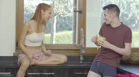 A redheaded slut offers her ass to her brother-in-law