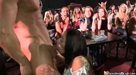Girlfriends are going to suck and fuck guys in a strip club